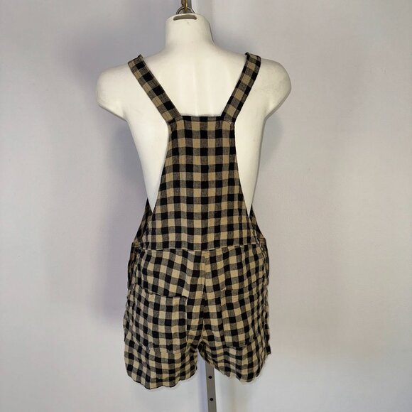 Pyne & Smith No 11 Linen Shortalls Gingham Montmartre Size XS Lagenlook Overalls - Picture 4 of 5